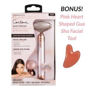 Finishing Touch Vibrating Facial Roller & Massager –NEW w/ BONUS Gua Sha Tool